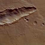 Elongated crater on mars